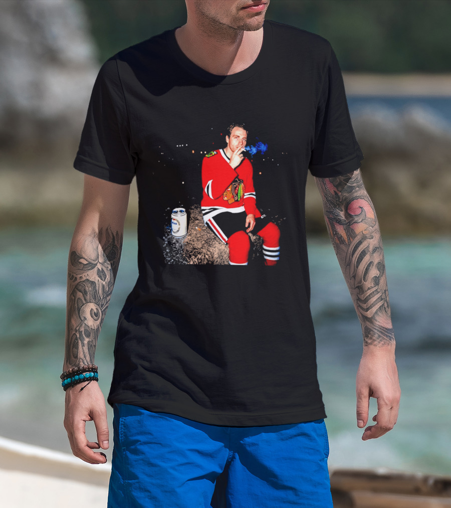 Patrick Kane Chicago Blackhawks Showtime Smoking Retro Aesthetic T-Shirt
