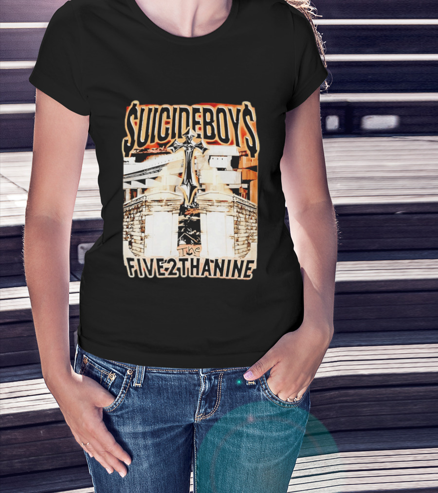 SUICIDEBOYS The Five2thanine Gothic Cross Block Letters T-Shirt