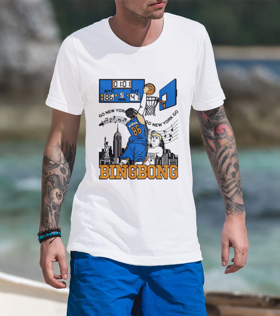 Mamdani 86 NYC DJT Go New York Basketball Bing Bong Epstein Files T-Shirt
