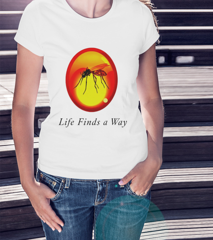 Mosquito In Amber Life Finds A Way Jurassic Park T-Shirt