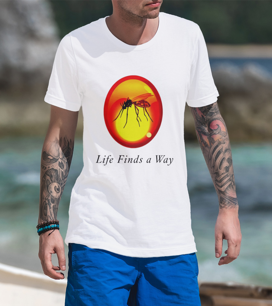 Mosquito In Amber Life Finds A Way Jurassic Park T-Shirt