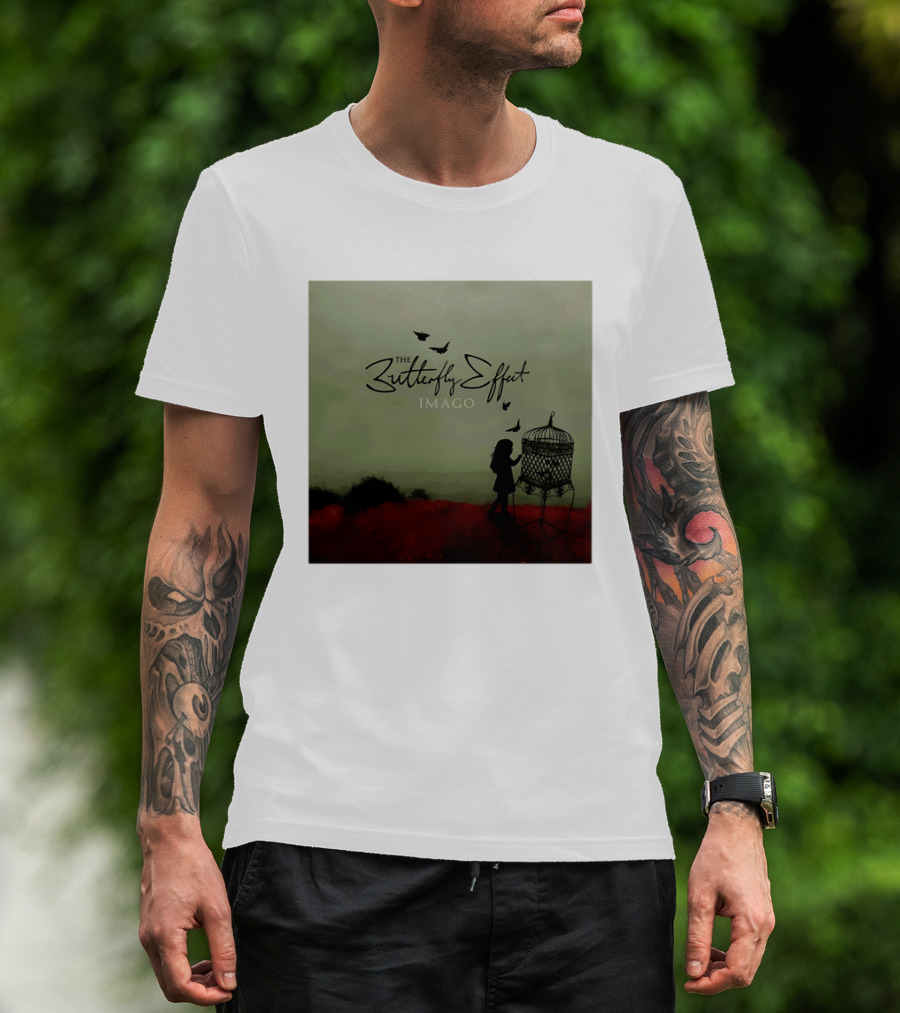 The Butterfly Effect IMAGO Silhouette With Birdcage And Butterflies T-Shirt