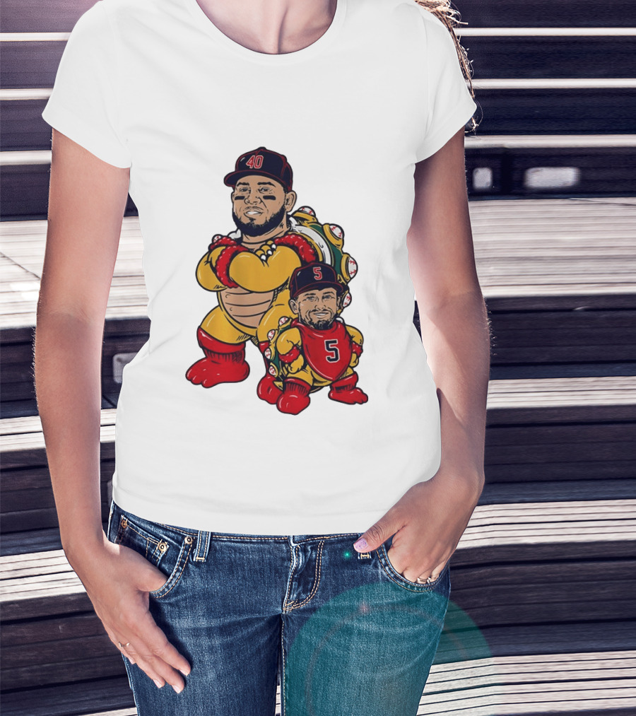 Bowser And Mini Bowser Willson Contreras Caleb Durbin Boston Red Sox T-Shirt