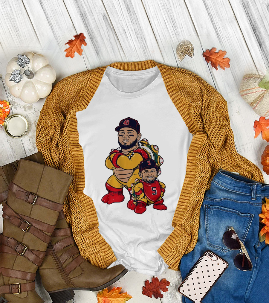 Bowser And Mini Bowser Willson Contreras Caleb Durbin Boston Red Sox T-Shirt