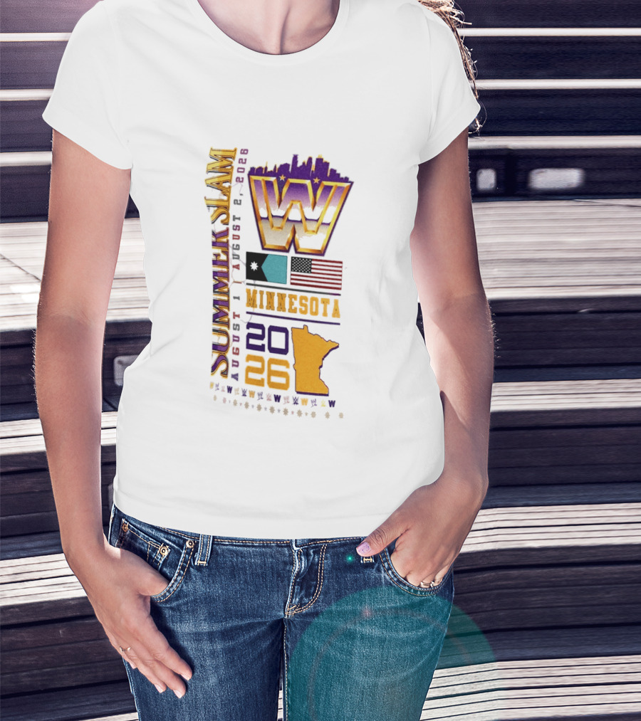 WWE SummerSlam August 1 2026 Minnesota Wrestling Event Twin City T-Shirt