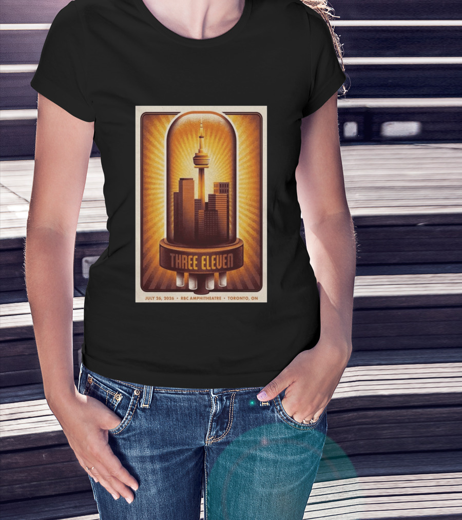 Three Eleven Concert July 26 2026 RBC Amphitheatre Toronto Ontario CN Tower Skyline T-Shirt