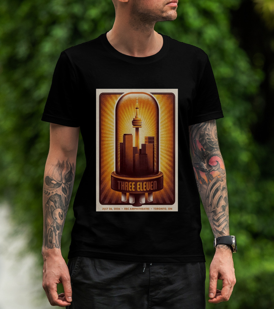 Three Eleven Concert July 26 2026 RBC Amphitheatre Toronto Ontario CN Tower Skyline T-Shirt