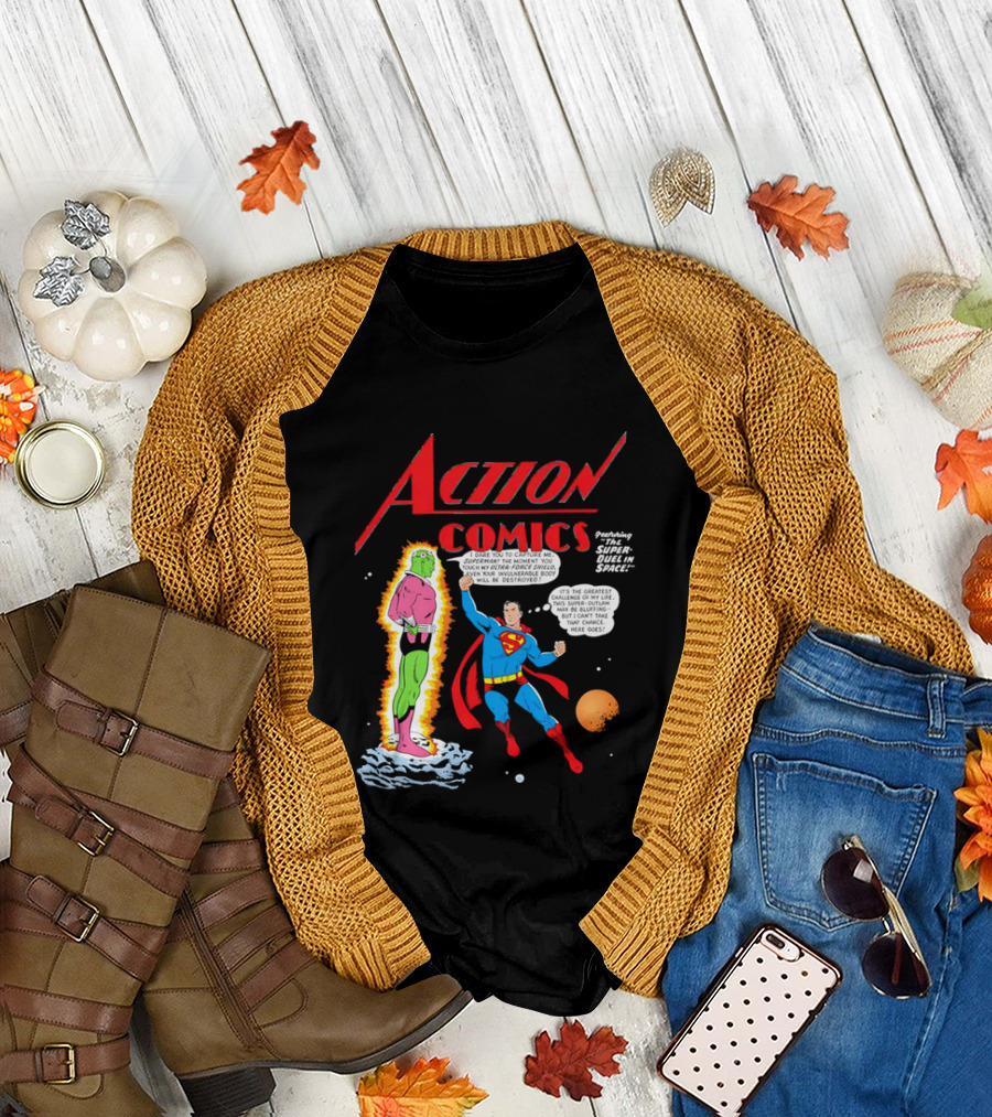 Action Comics Superman I Dare You To Capture Me Super Duel In Space T-Shirt