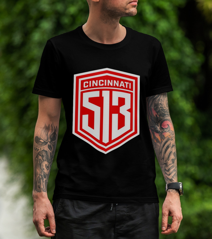 Cincinnati 513 Shield Emblem Area Code T-Shirt