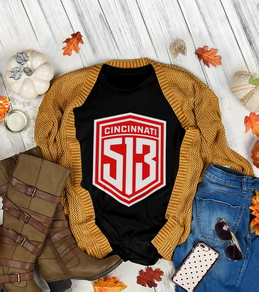 Cincinnati 513 Shield Emblem Area Code T-Shirt