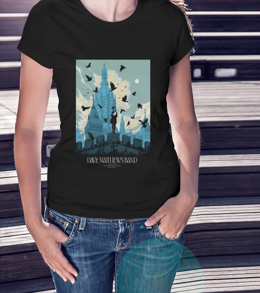 Dave Matthews Band July 25 2026 The Meadows Music Theatre Hartford CT Birds And Gothic Architecture T-Shirt