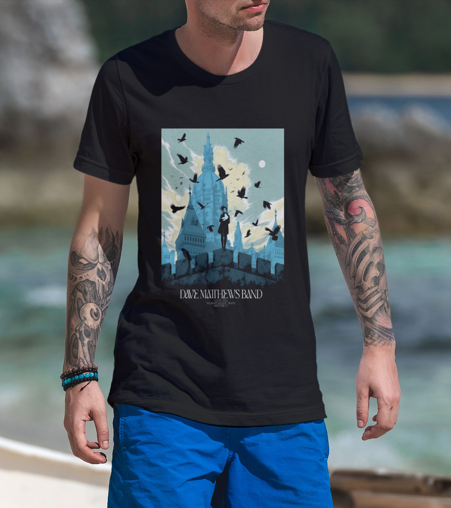 Dave Matthews Band July 25 2026 The Meadows Music Theatre Hartford CT Birds And Gothic Architecture T-Shirt
