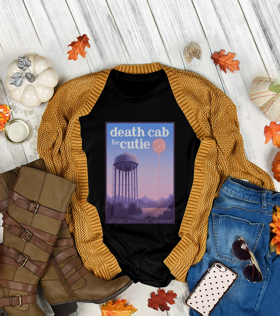 Death Cab For Cutie July 25 2026 The Momentary Bentonville AR Water Tower Firework T-Shirt