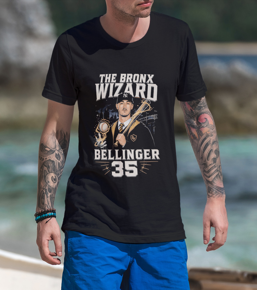 The Bronx Wizard Bellinger 35 Baseball Magic NYC Wizardry T-Shirt