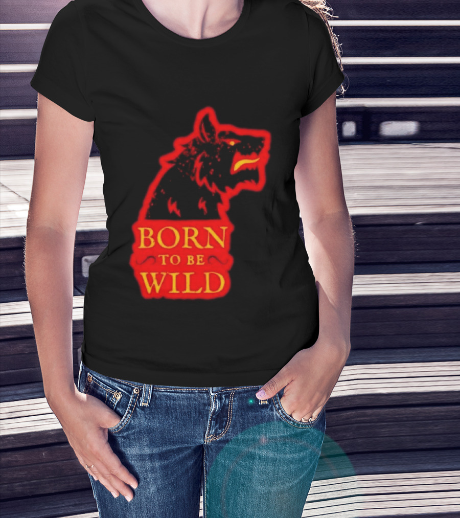 Born To Be Wild Wolf Silhouette Red T-Shirt