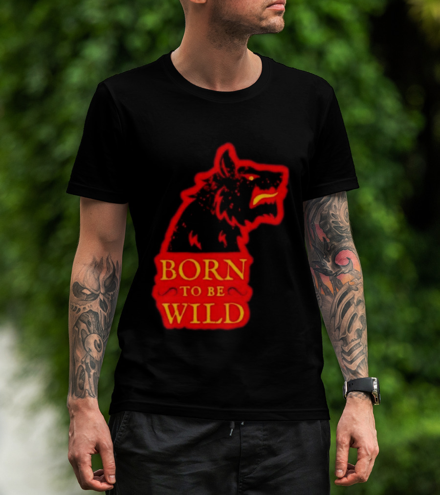 Born To Be Wild Wolf Silhouette Red T-Shirt