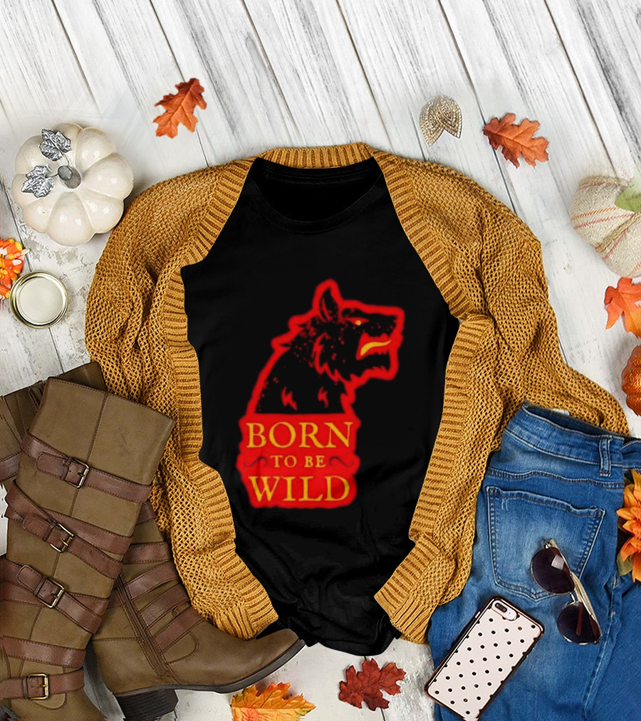 Born To Be Wild Wolf Silhouette Red T-Shirt