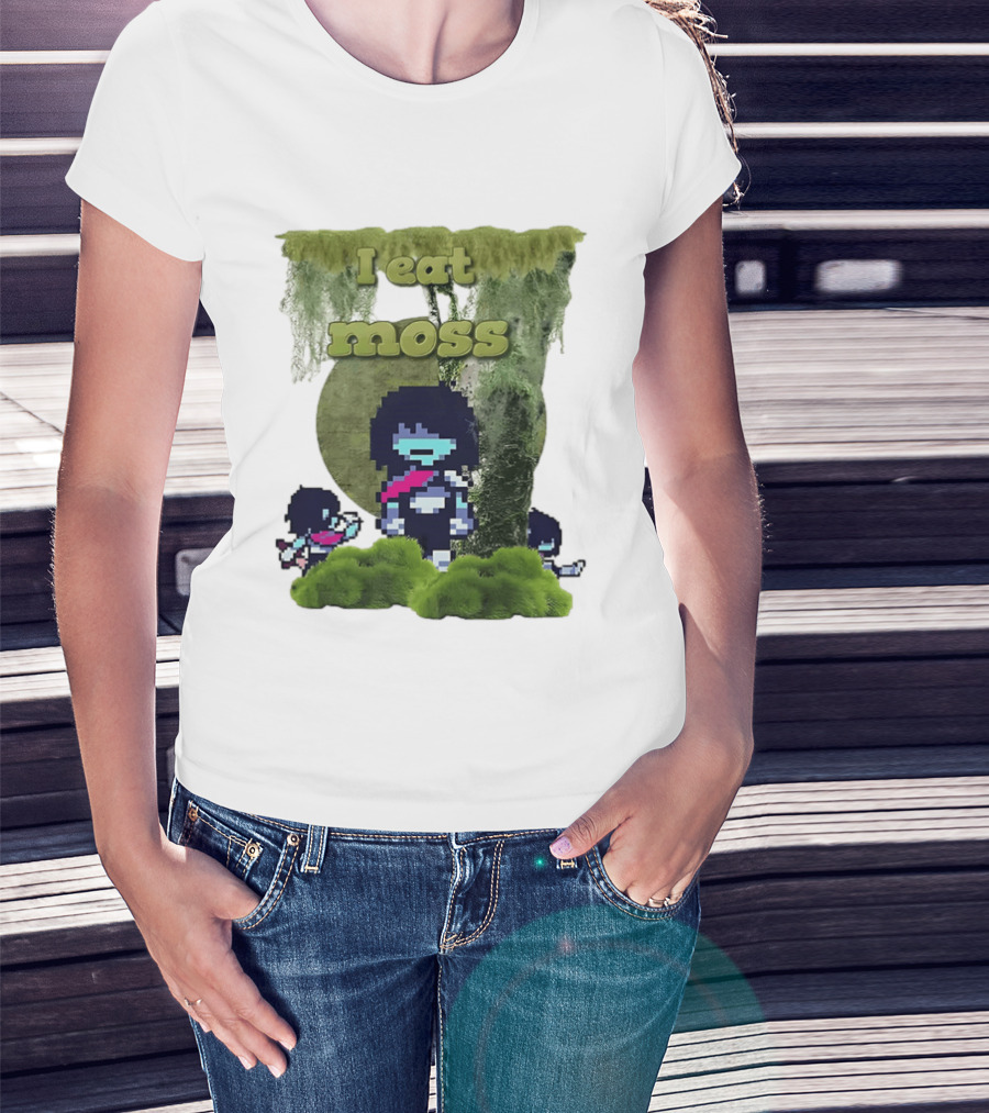Deltarune I Eat Moss Pixel Art With Character And Mossy T-Shirt