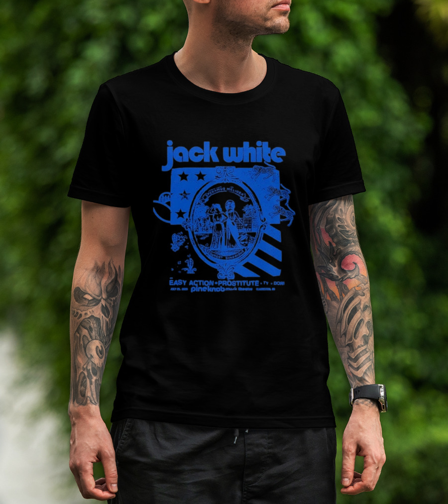 Jack White Easy Action Records Detroit Michigan 2026 Pine Knob Music Theatre Event July 25 T-Shirt