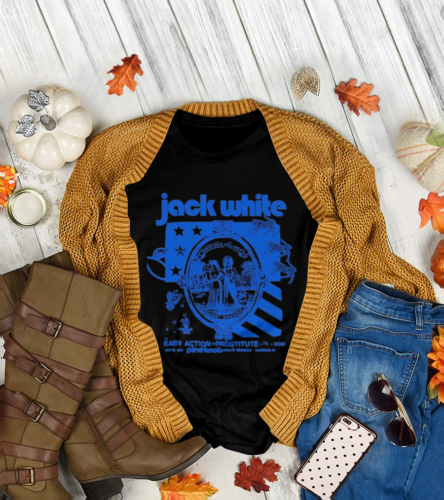 Jack White Easy Action Records Detroit Michigan 2026 Pine Knob Music Theatre Event July 25 T-Shirt