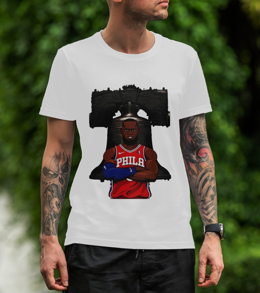 Philadelphia 76ers 2026 LeBron James Liberty Bell Basketball T-Shirt