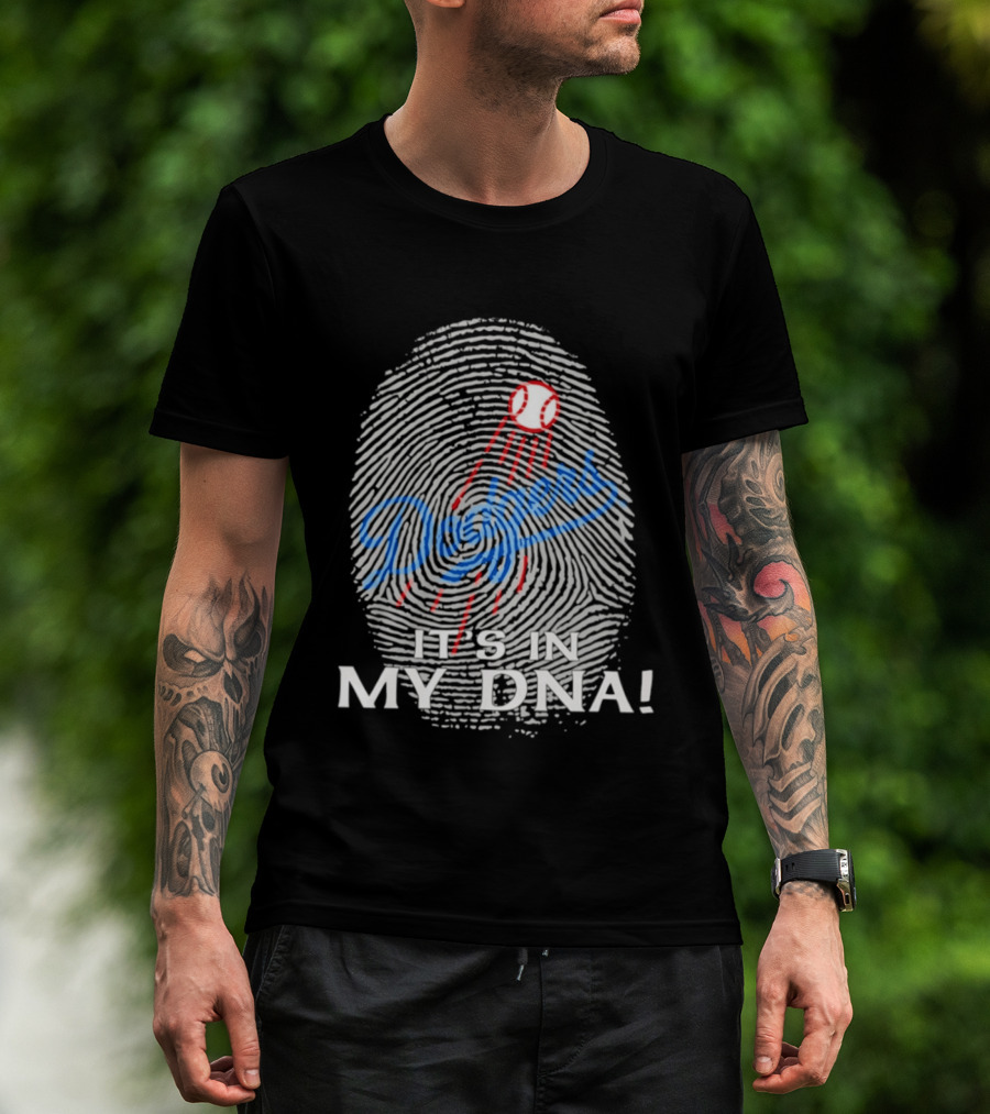 Los Angeles Dodgers It's In My DNA Fingerprint Baseball T-Shirt