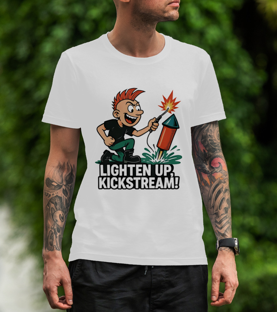 Lighten Up Kickstream Fireworks Rocket Blast T-Shirt