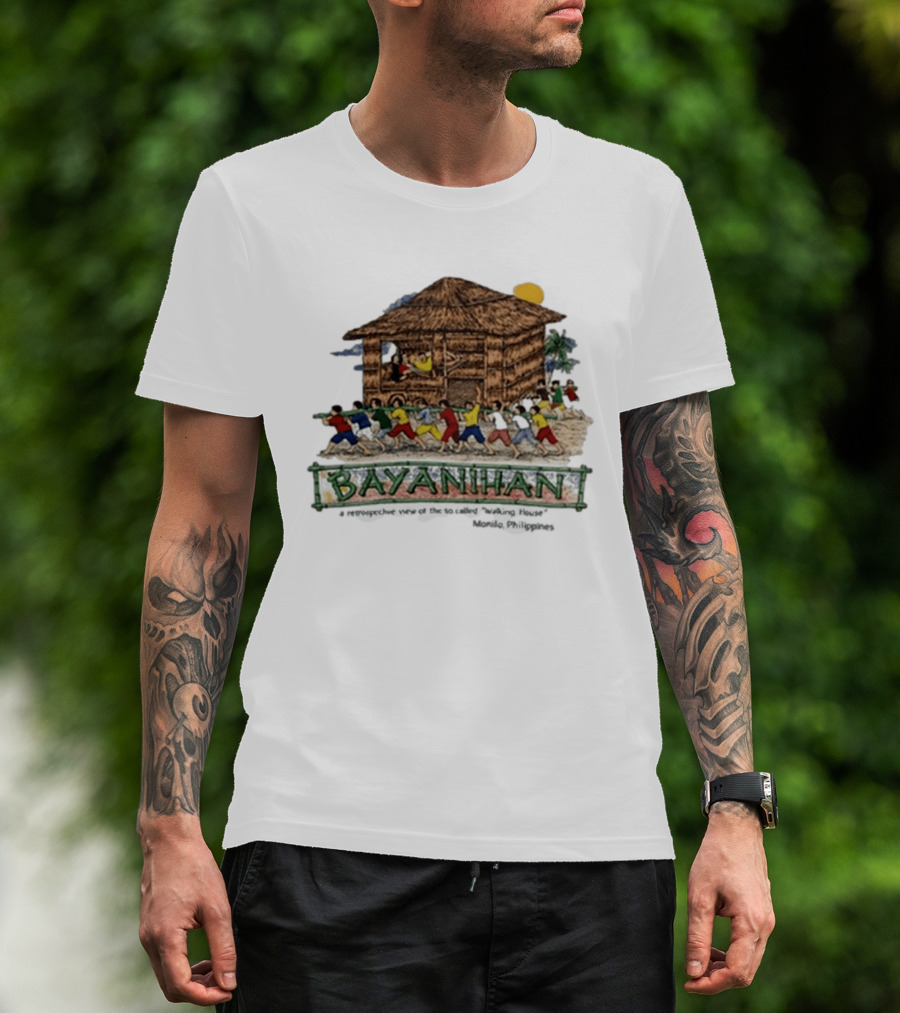 Bayanihan Retrospective View Carrying The Walking House Manila Philippines T-Shirt