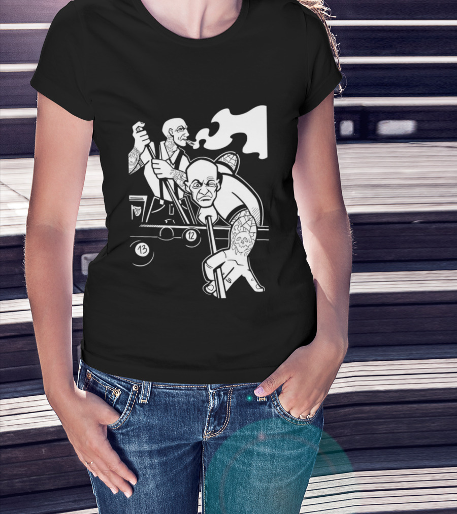 13 12 Tattooed Billiard Players Smoking Pool Game T-Shirt