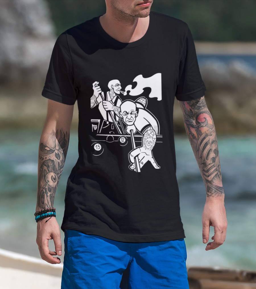 13 12 Tattooed Billiard Players Smoking Pool Game T-Shirt