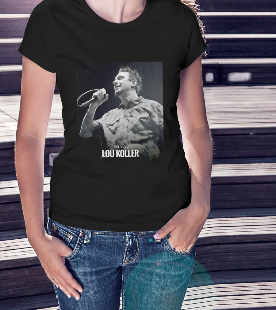 1967 2026 Lou Koller Microphone Plaid Black And White T-Shirt
