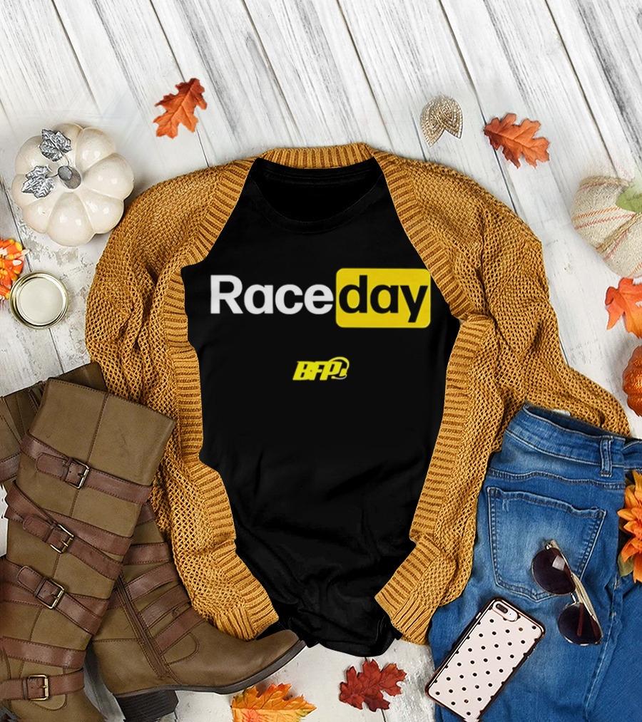 BFP Raceday Bold White Yellow Racing T-Shirt