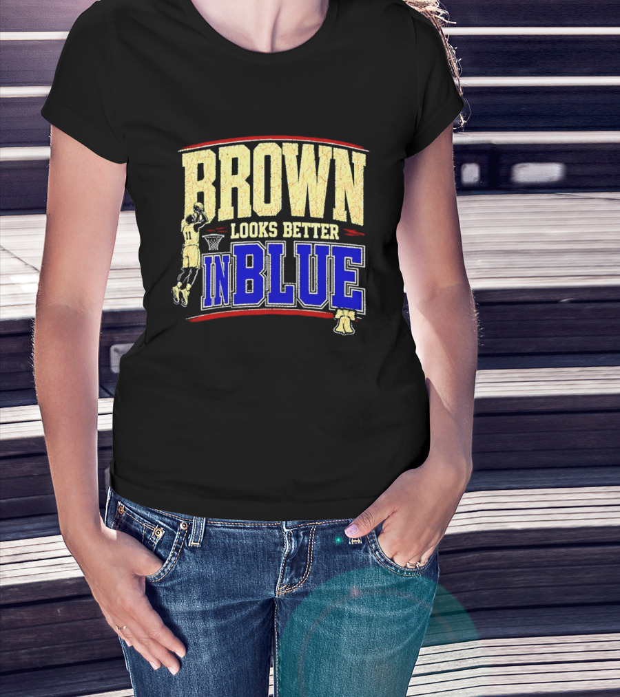 Brown Looks Better In Blue Basketball Dunk T-Shirt