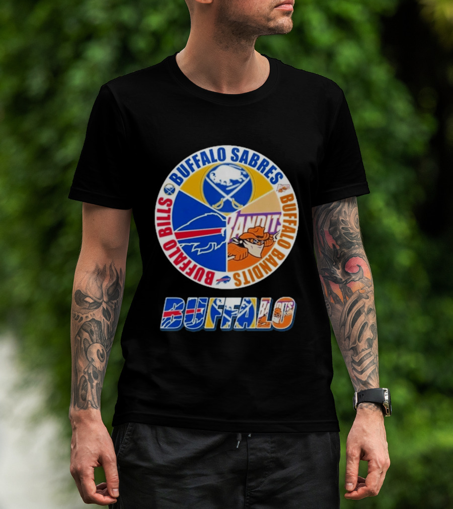 Buffalo Bills Sabres Bandits Logos Buffalo Sports Teams T-Shirt