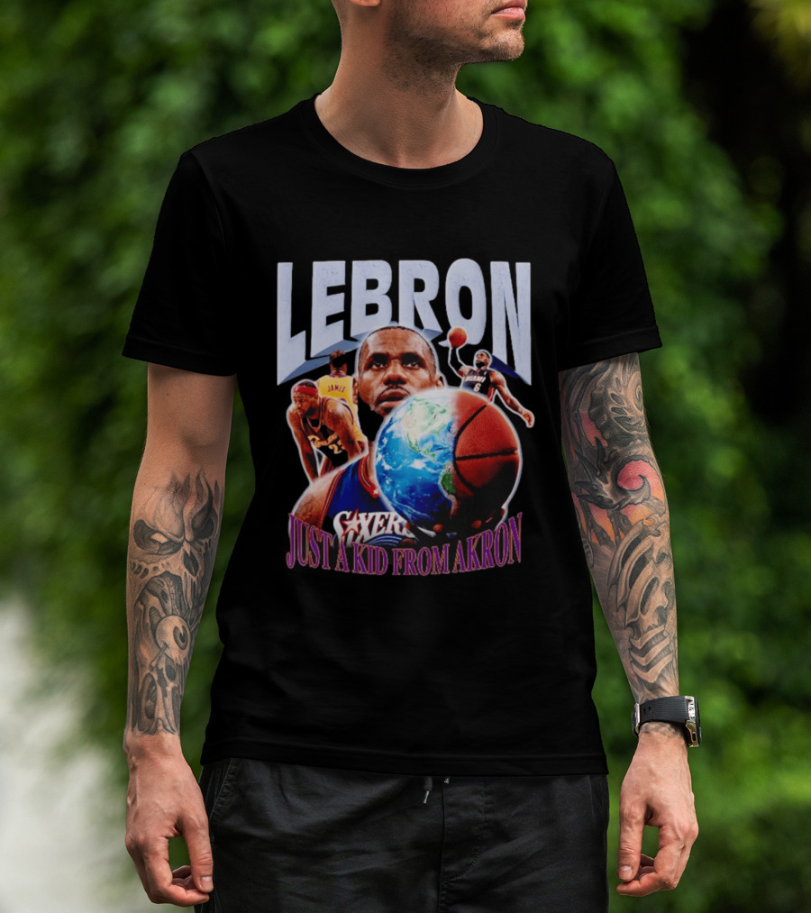 LeBron James Just A Kid From Akron Philadelphia 76ers T-Shirt