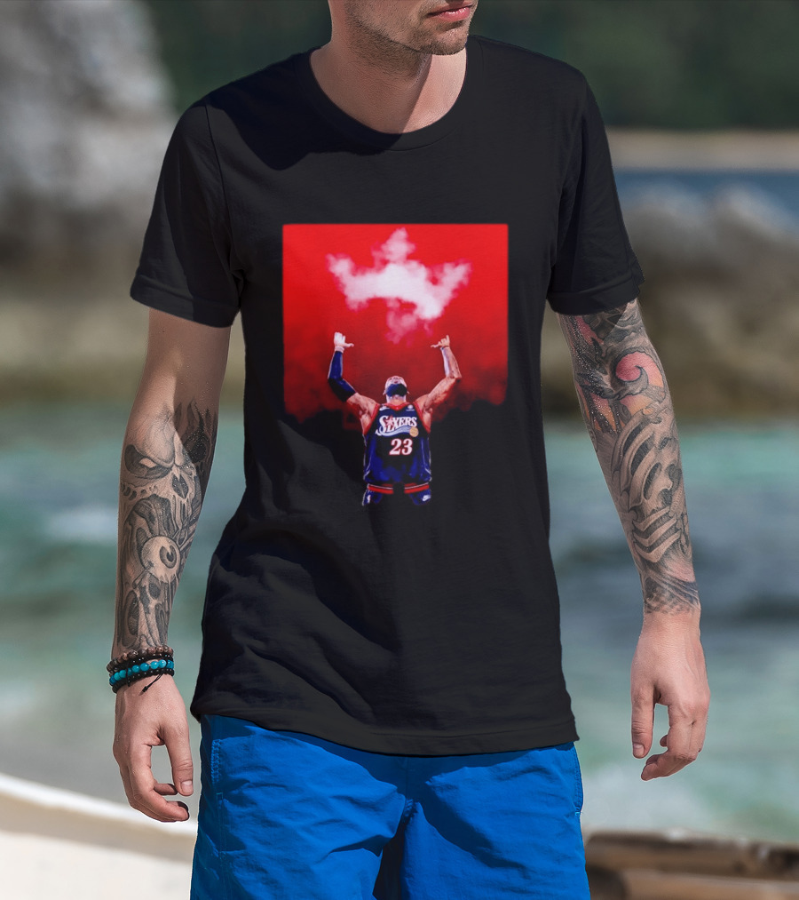 Philadelphia 76ers LeBron James Number 23 Cloud Crown T-Shirt
