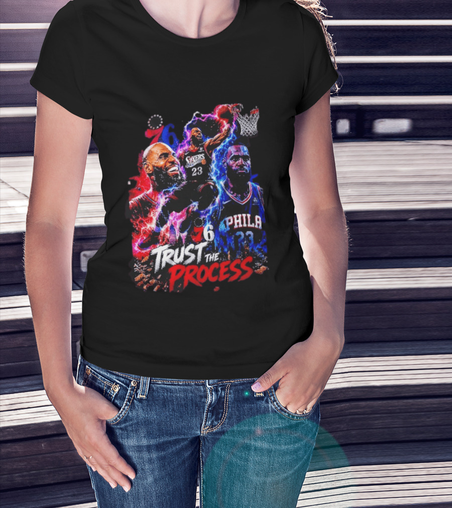 LeBron James Philadelphia 76ers 23 Trust The Process 76 Lightning Energy T-Shirt