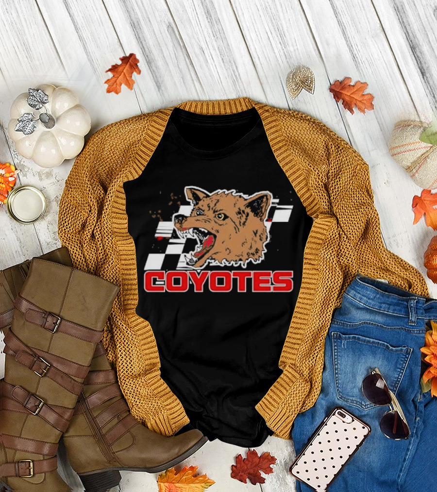 COYOTES Racing Checker Flag Head T-Shirt