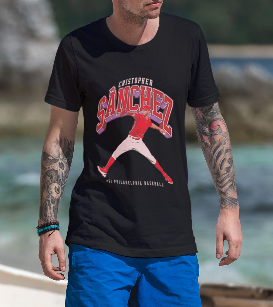 Cristopher Sánchez 61 Philadelphia Baseball Pitcher Image T-Shirt