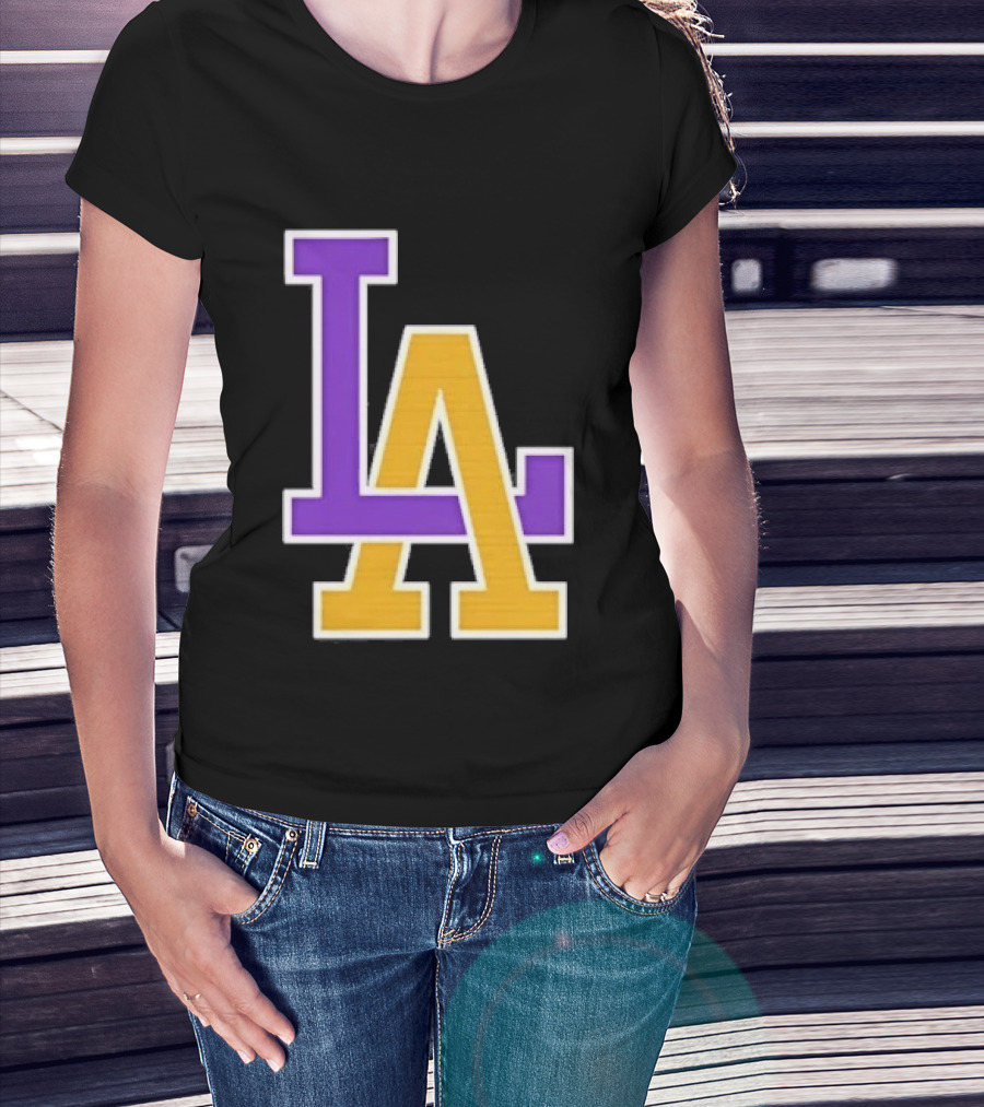 Los Angeles Lakers Purple Gold LA T-Shirt