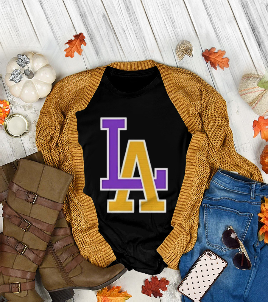 Los Angeles Lakers Purple Gold LA T-Shirt