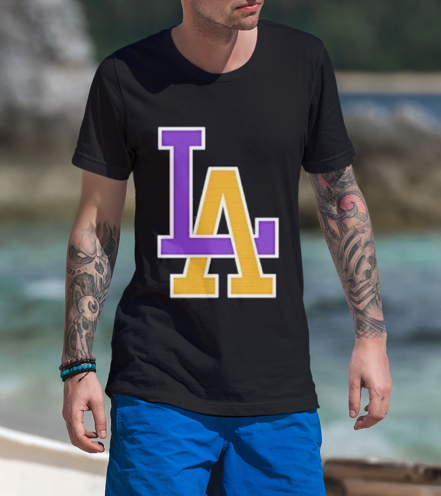 Los Angeles Lakers Purple Gold LA T-Shirt