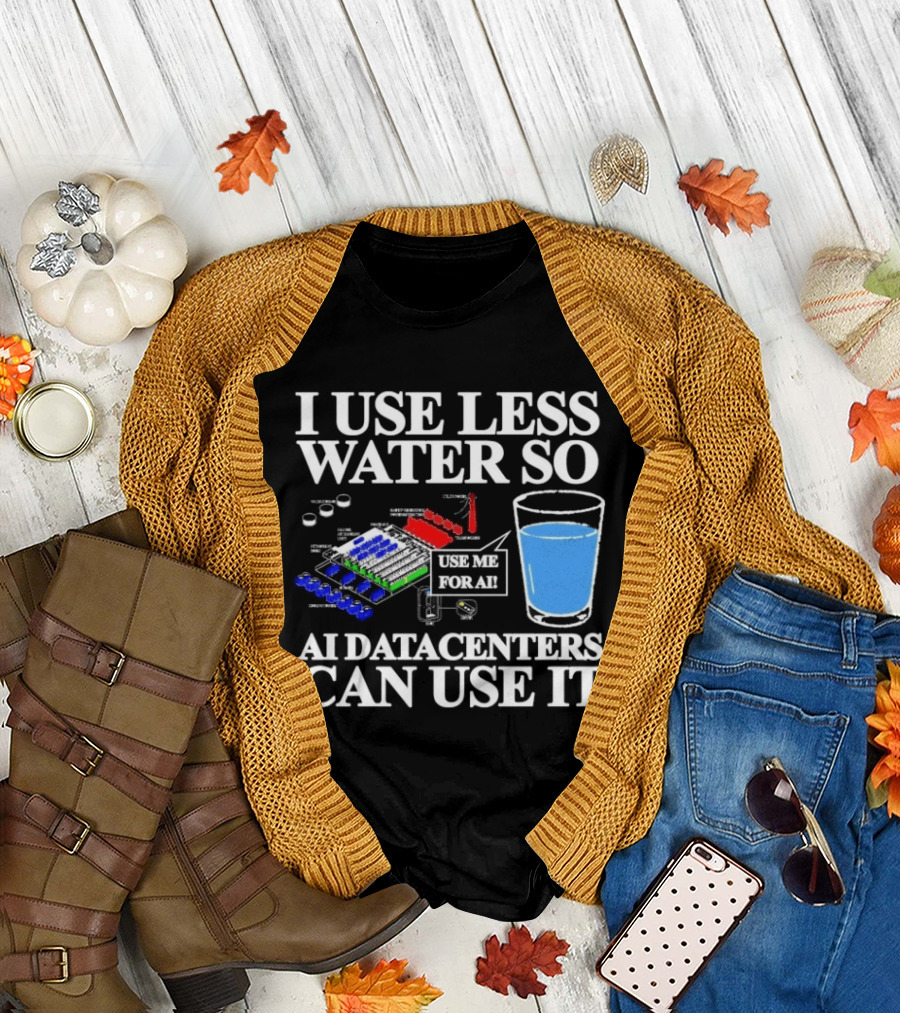 Water Conservation For AI Data Centers Environmental Awareness T-Shirt