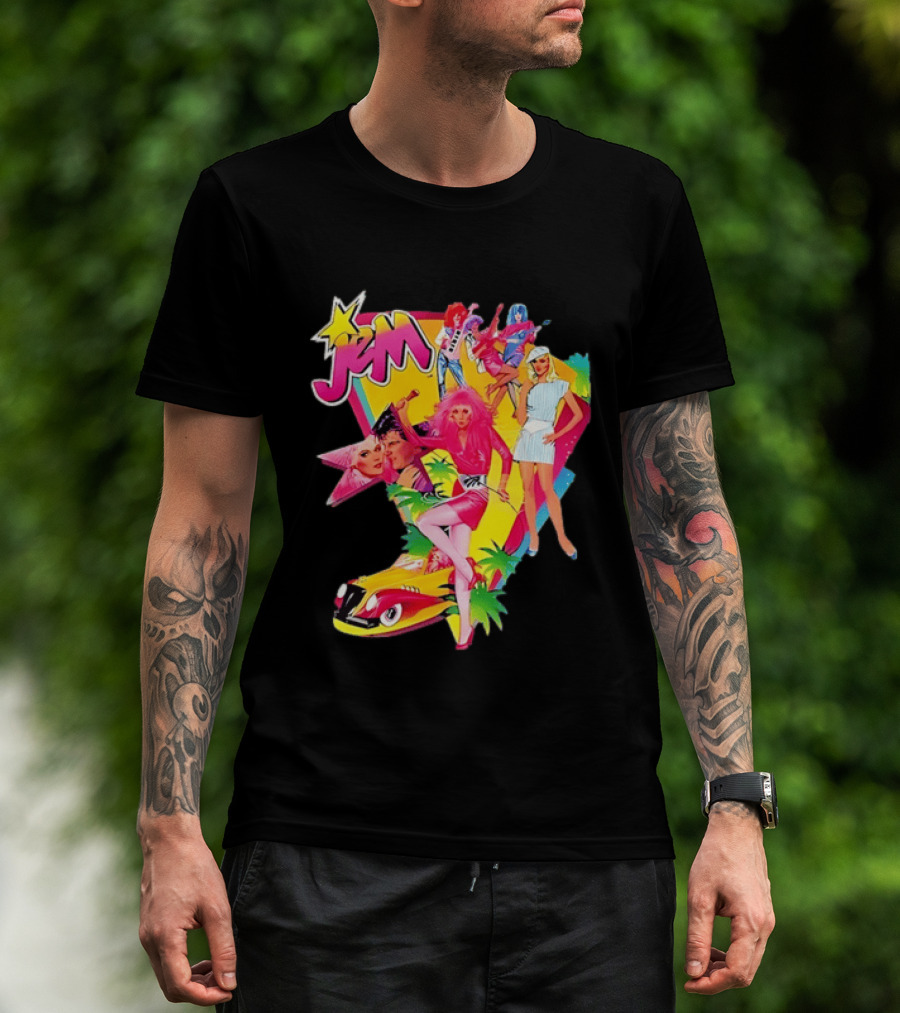 Jem 80s Cartoon Band Pop Music Star Singer Fashion Aesthetic Retro Characters T-Shirt