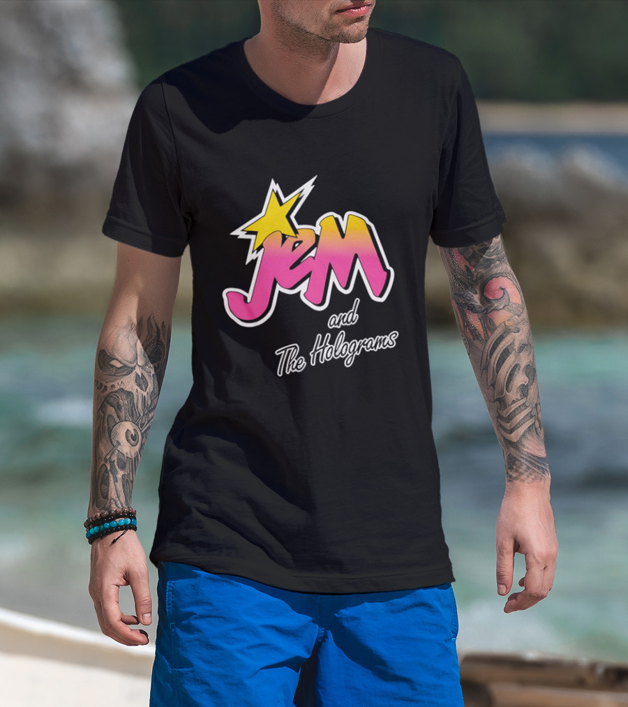 Jem And The Holograms 1980s Cartoon Logo Star Iconic Nostalgia T-Shirt