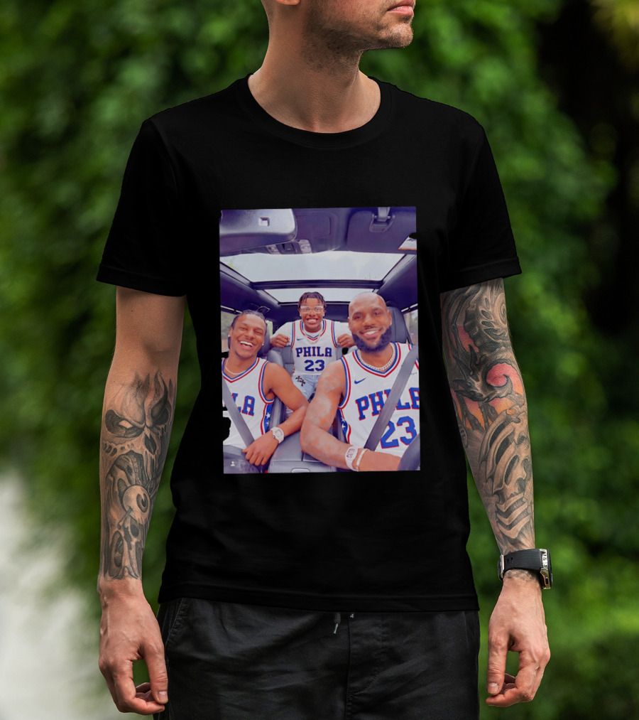 Phila 23 Lebron James Bronny James Philadelphia 76Ers Team Jersey T-Shirt