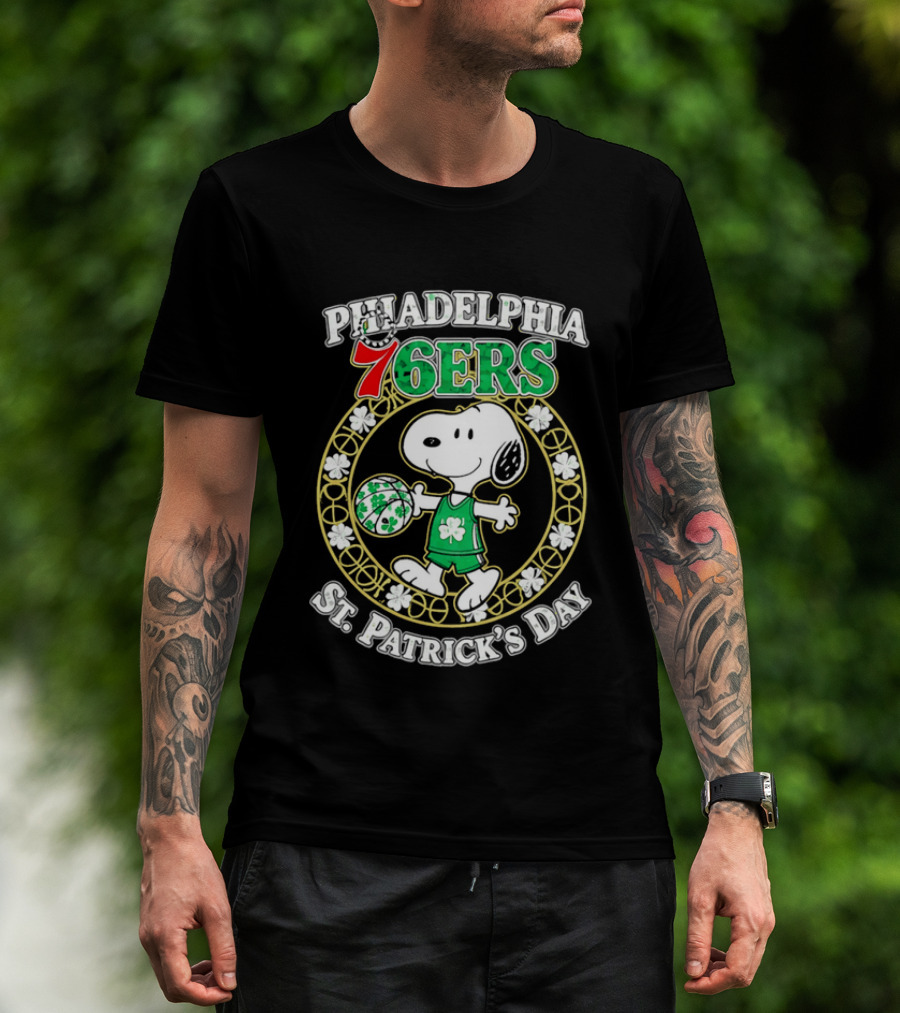 Philadelphia 76ers Snoopy St Patrick's Day Holiday 2026 T-Shirt