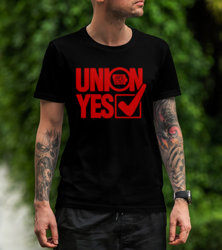 Union Yes AFL CIO Checkmark Labor Movement Empowerment T-Shirt