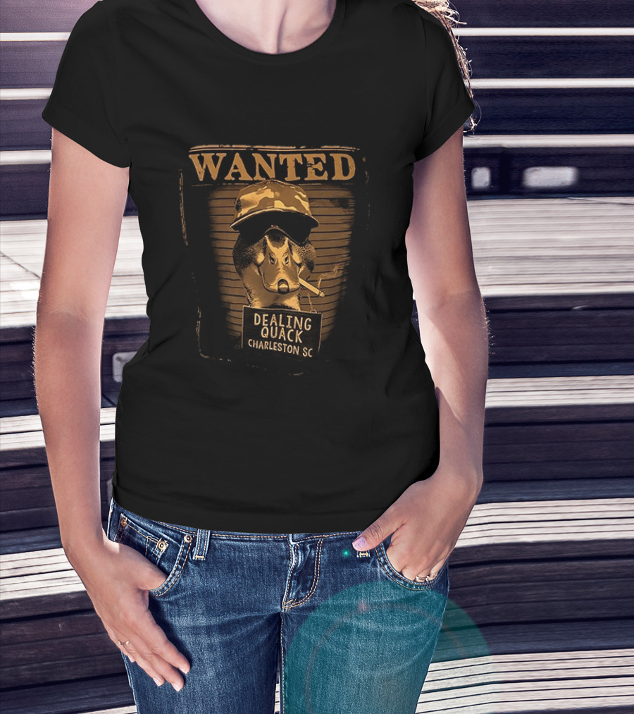 Wanted Duck Dealing Quack Charleston SC Camouflage Hat Smoking Duck T-Shirt