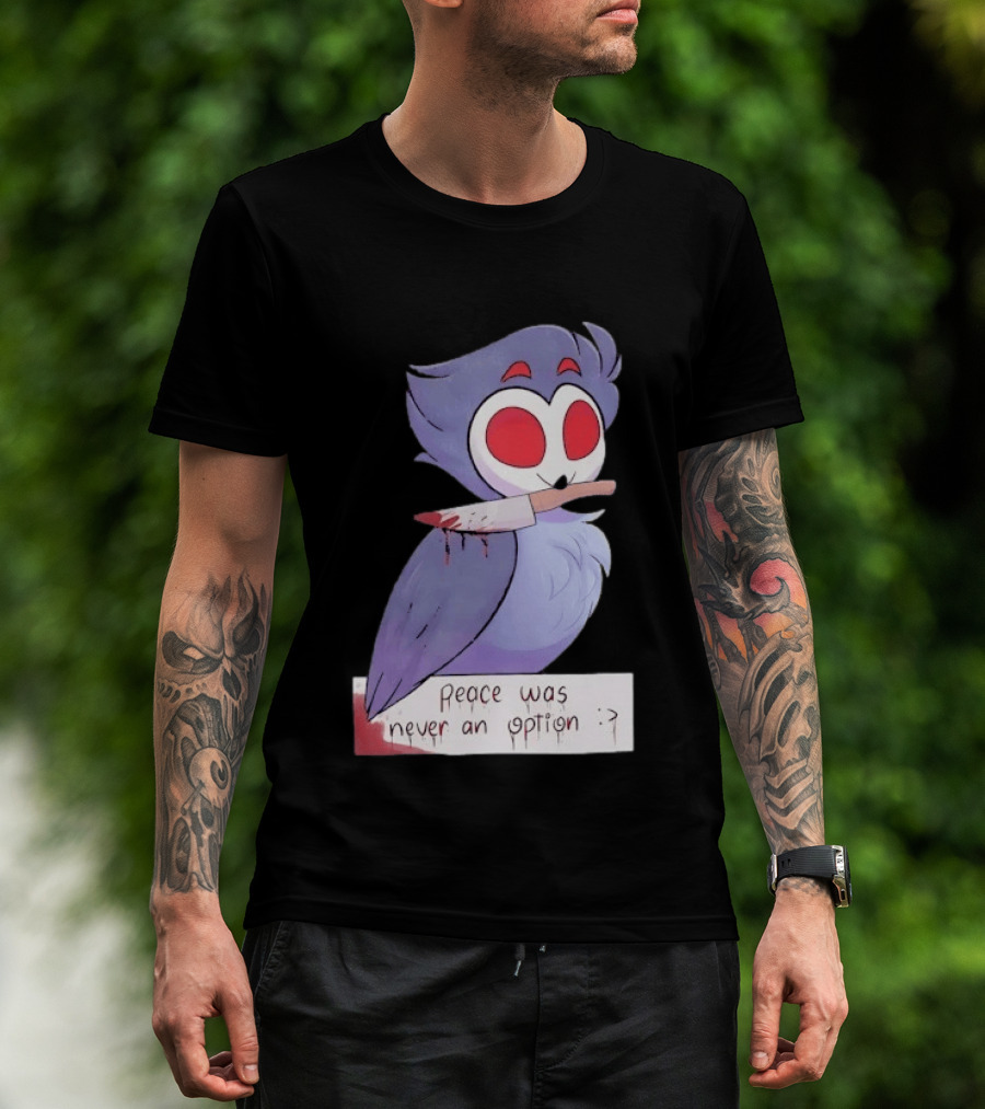 Stolas Helluva Boss Peace Was Never An Option Owl With Knife T-Shirt
